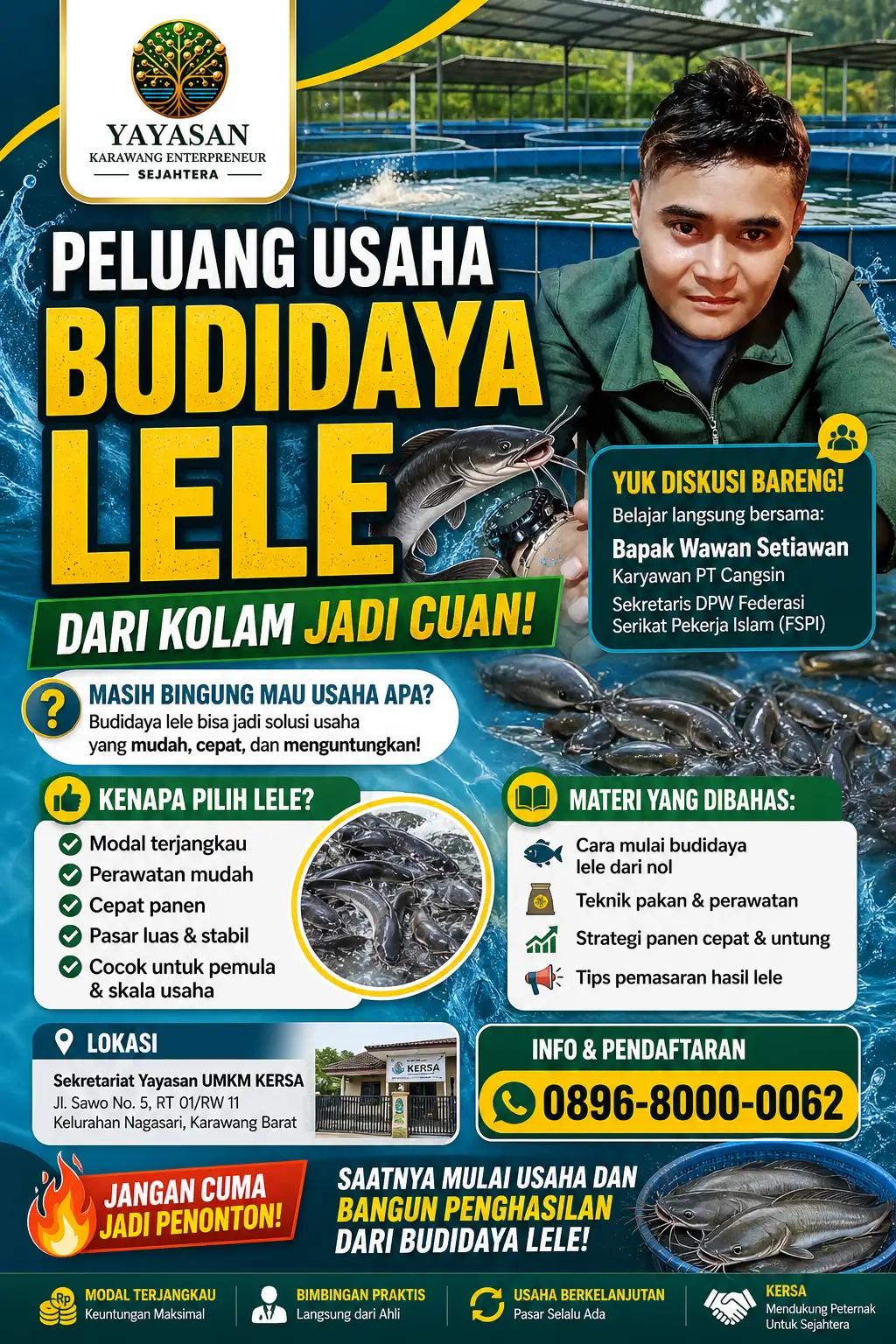 Wawan setiawan Siap Bangkitkan UMKM KERSA di Kecamatan Klari Lewat Budidaya Lele